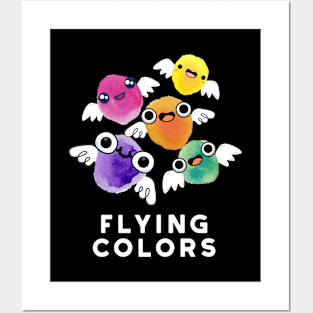 Flying Colors Cute Colorful Wings Pun Posters and Art